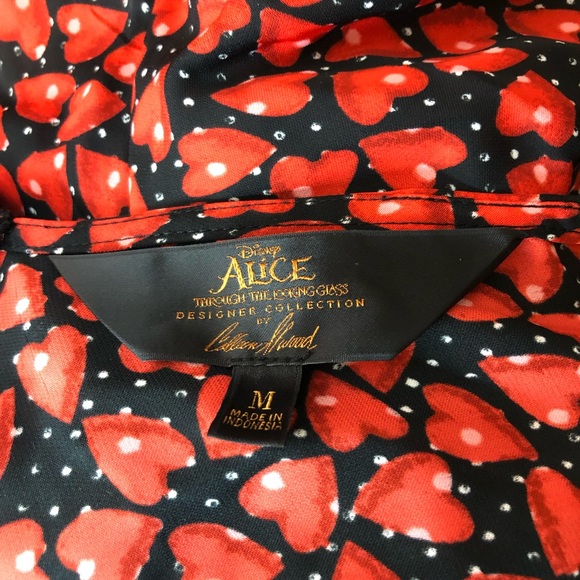 Disney Colleen Atwood Alice Looking Glass Hearts Dress M - Picture 7 of 8